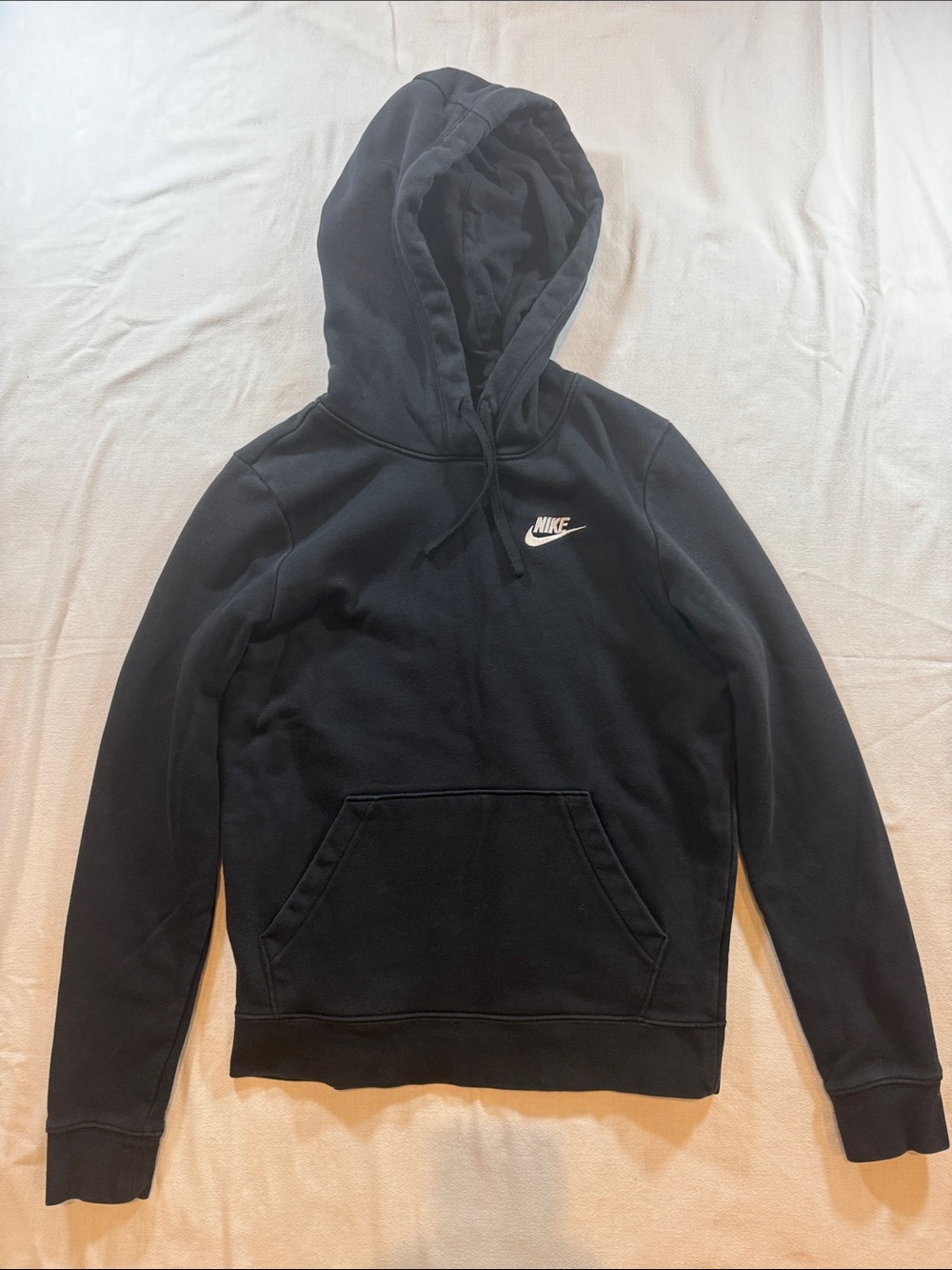Nike Black Zip-Up Style Hoodie with White Logo